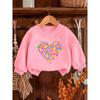 European Sizes Comfortable Soft Versatile Thin Colorful Heart Print Round Neck Sweatshirt for Kids 0-3 Years Old, Suitable for  Outdoor Activities