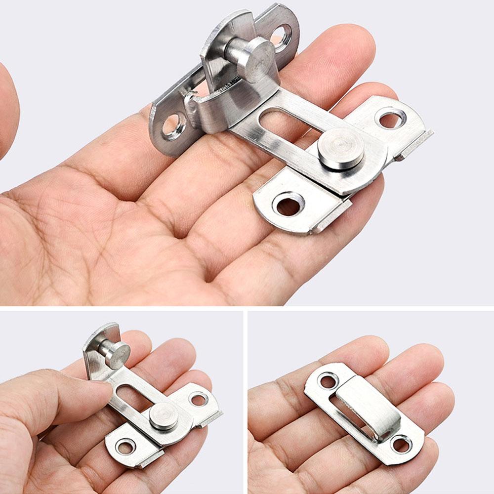 Stainless Steel Right Angle Locking Latch Sliding Barn Door Lock Doors Windows Safety Security Home Anti-Theft Guard