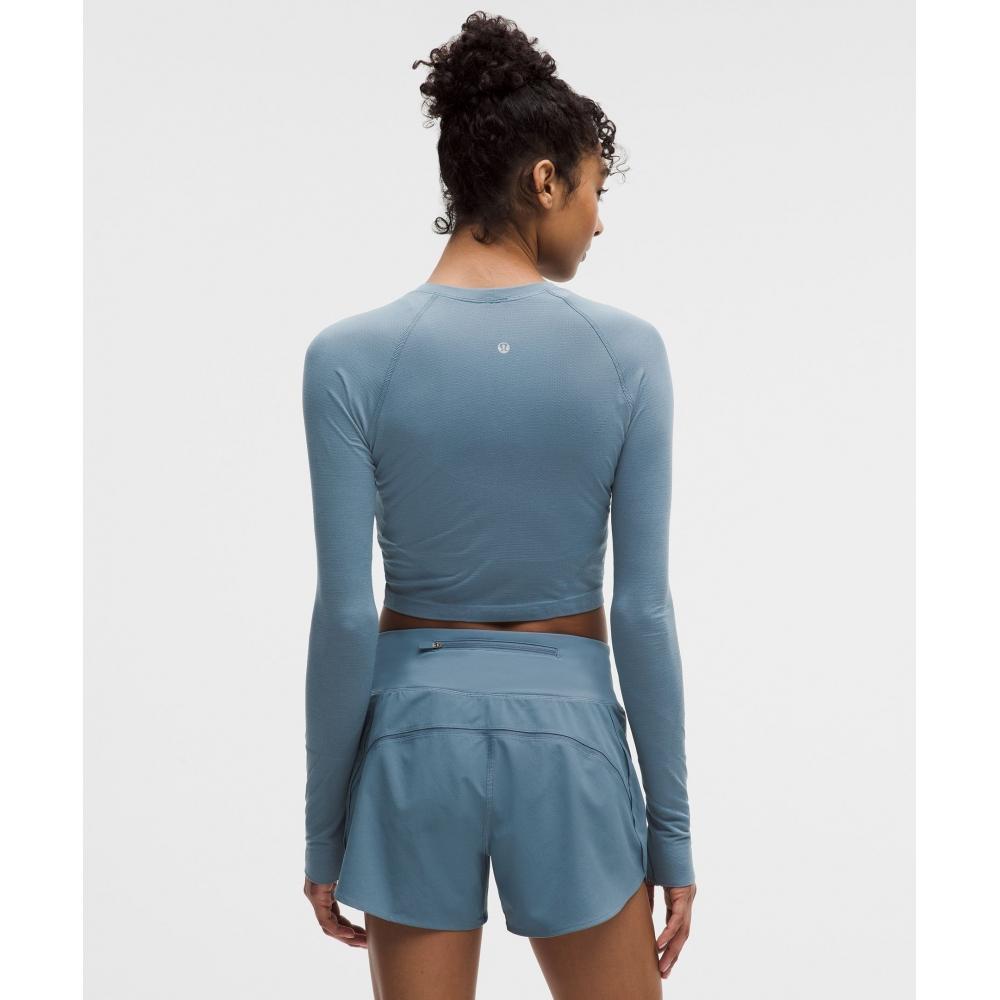 Lululemon Swiftly Tech Cropped Long Sleeve Shirt 2.0 Steel Blue Steel Blue