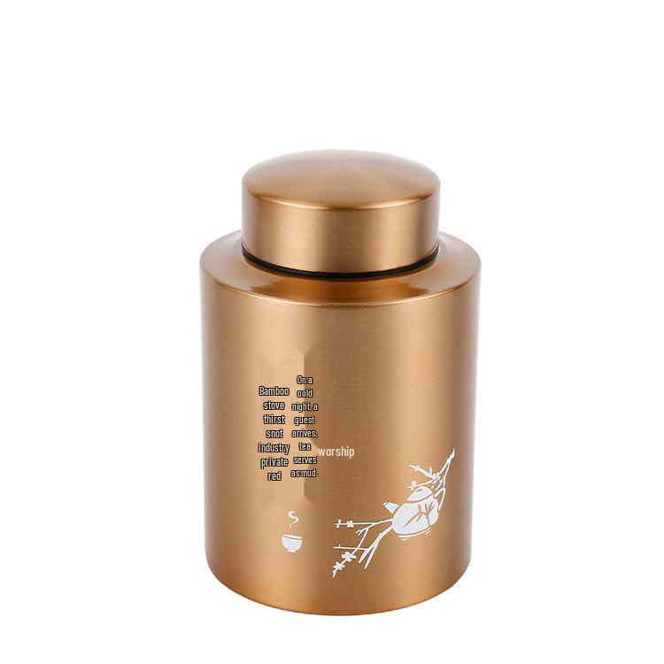 Stainless Steel Moisture-Proof Red Pu'er Tea Storage Canister