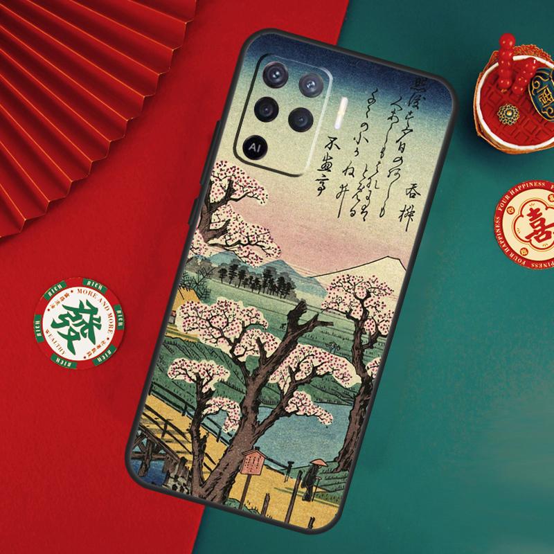 Japanese Style Art Case For Oppo A15 A17 A57 A6 A5 Pro A54 A74 A94 A16 A76 A96 A40 A60 A80 A18 A38 A58 A78 A98