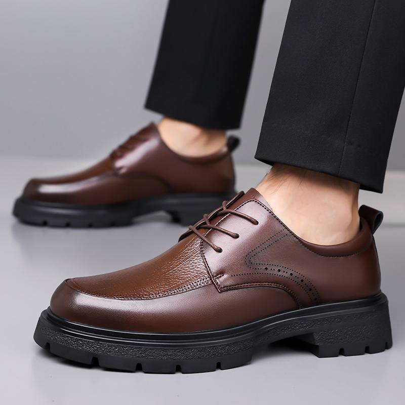 Fashion Elegantes Lace Up Casual Shoes Leather Mens Oxfords Shoes Leisure Walk Man Business Footwear Versatile Derby Shoes Men Sneakers