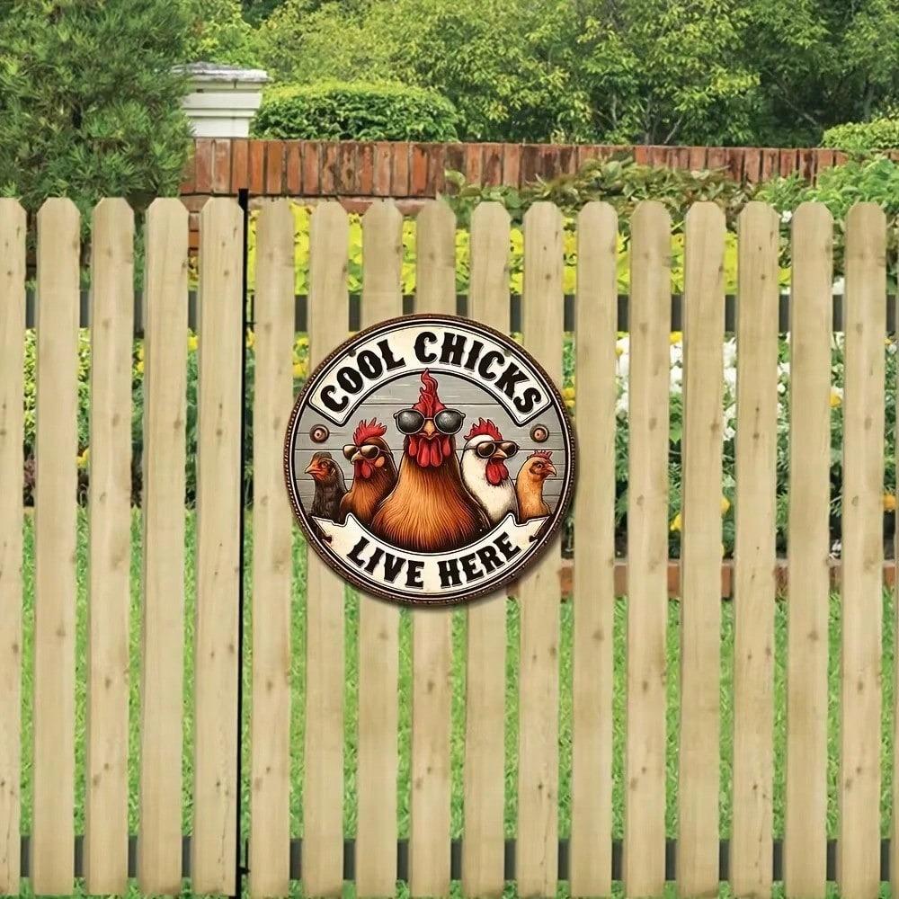 Vintage Metal Chicken Wall Sign Cool Chicks Here Farmhouse Decor Plaque
