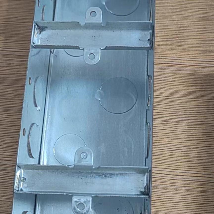86 Type Thickened Square Steel Junction Box with External Ear, Concealed or Exposed Galvanized Base.