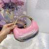 Luxury Brand Evening Clutch Acrylic Shell Bag Ladies Handbag Fashion Shoulder Bag Half-moon Design Wedding Purse Party Handbag