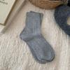 Women's Autumn Fashion New Grey Medium Tube Pile Cotton Socks
