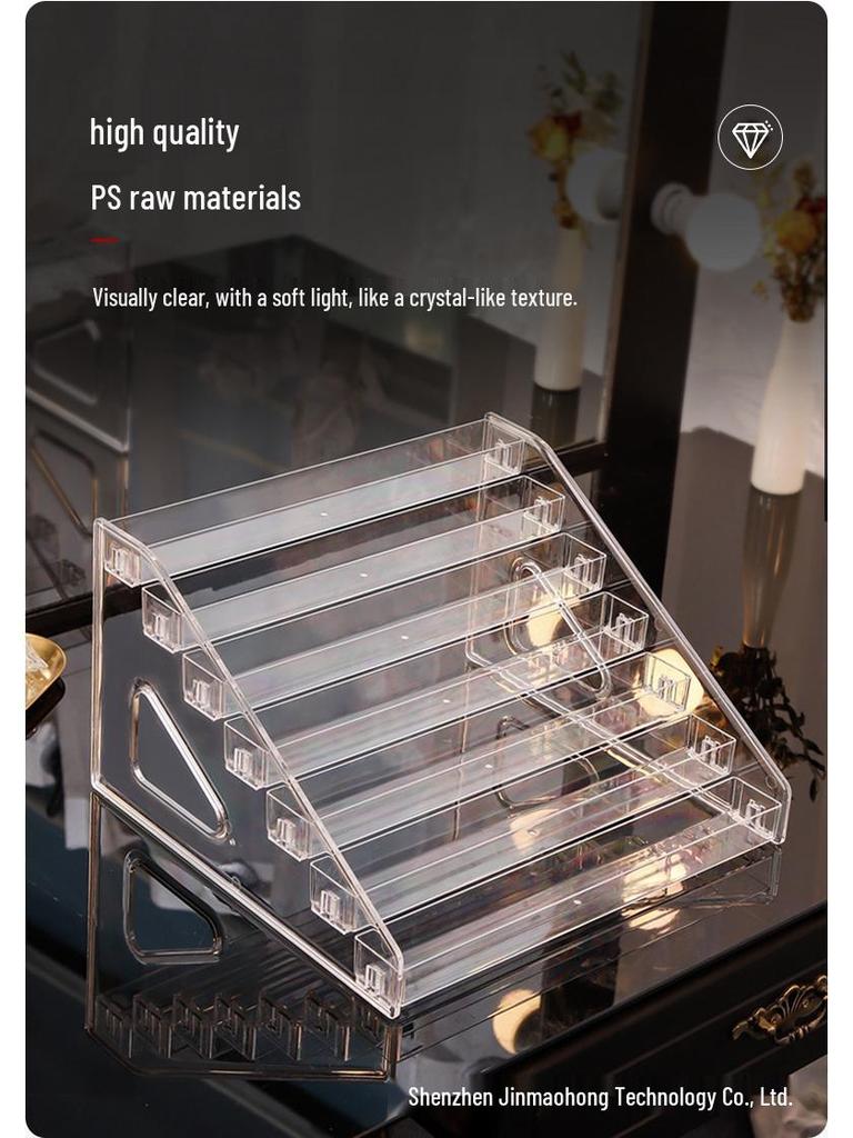 Clear Makeup Organizer: Eyeshadow, Lipstick, Skincare & Nail Art Storage Display
