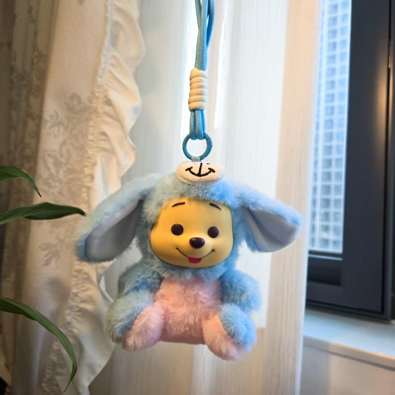 

Disney 12cm Winnie the Pooh hand rope series plush key chain pendant cute doll accessories Christmas birthday toy gifts