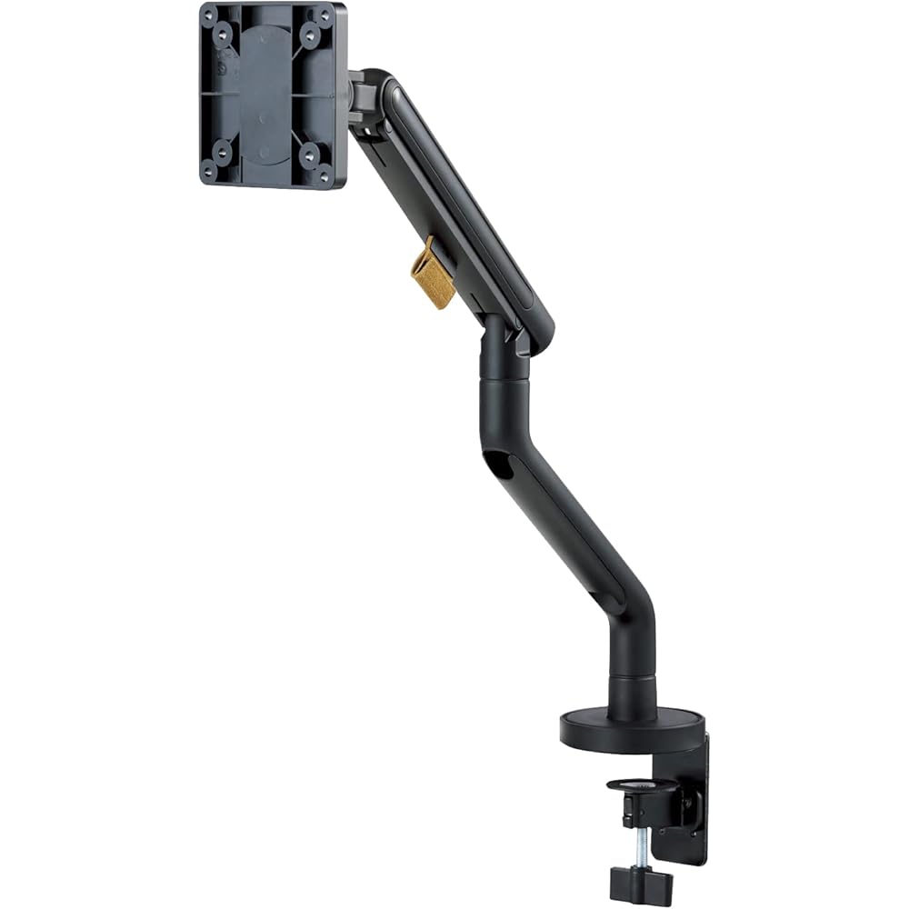 

Elecom DPA-SL04BK Single Monitor Arm Long Spring Design Easy Installation 3-9kg Load Capacity Black