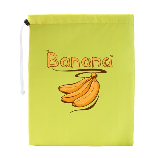 Banana Storage Bag Drawstring Closure Aluminum Lining Easy to Clean Multi-purpose Reusable Fruit Vegetable Protective Bag