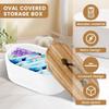 Wooden Bathroom Tampon Storage Box with Lid - Decorative Organizer for Swabs Hairpins Medicine Cosmetics Countertop Organization