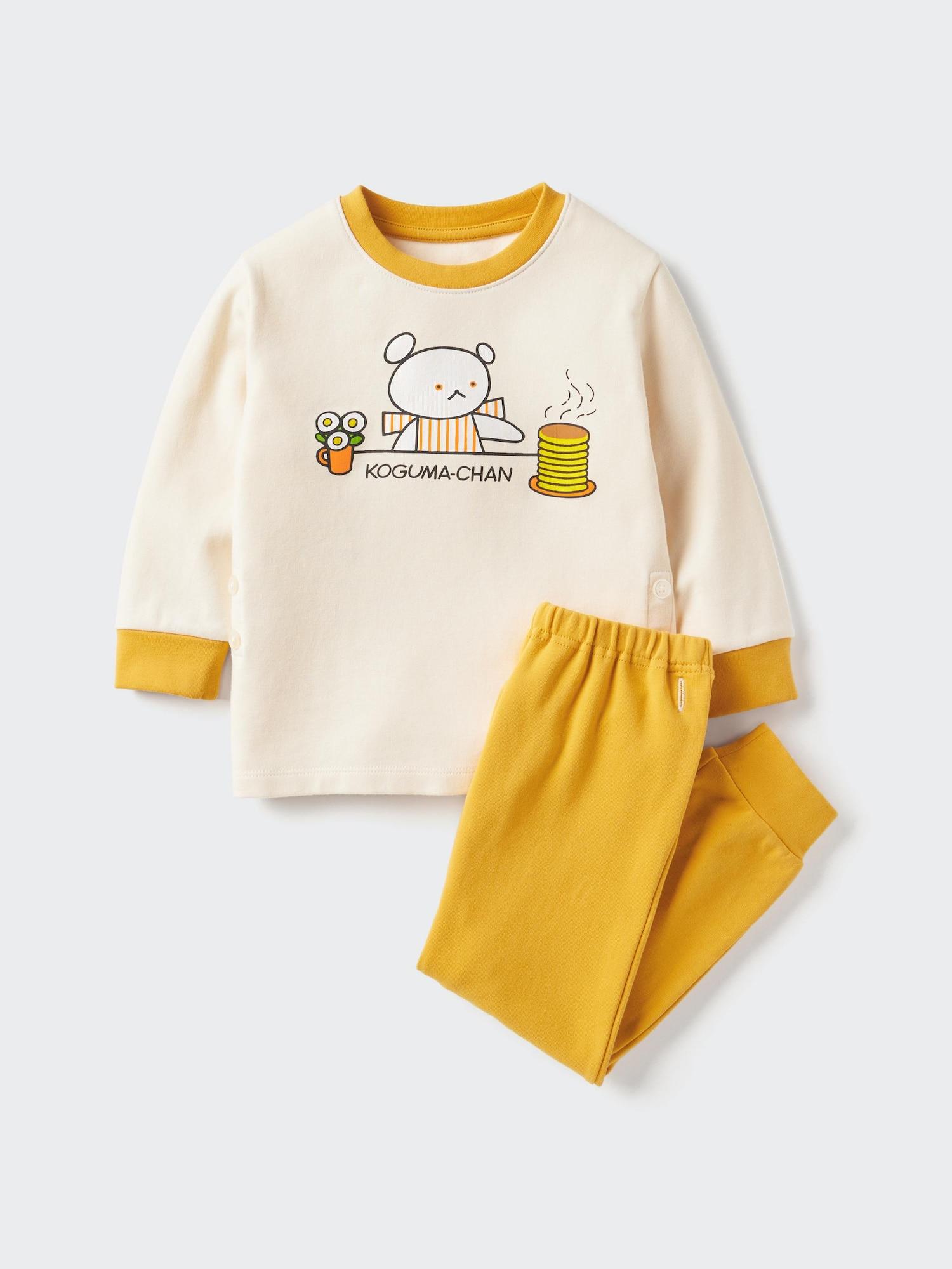 

Uniqlo Пижама-книжка с картинками Bt с длинным рукавом D 46 YELLOW/BABY 110