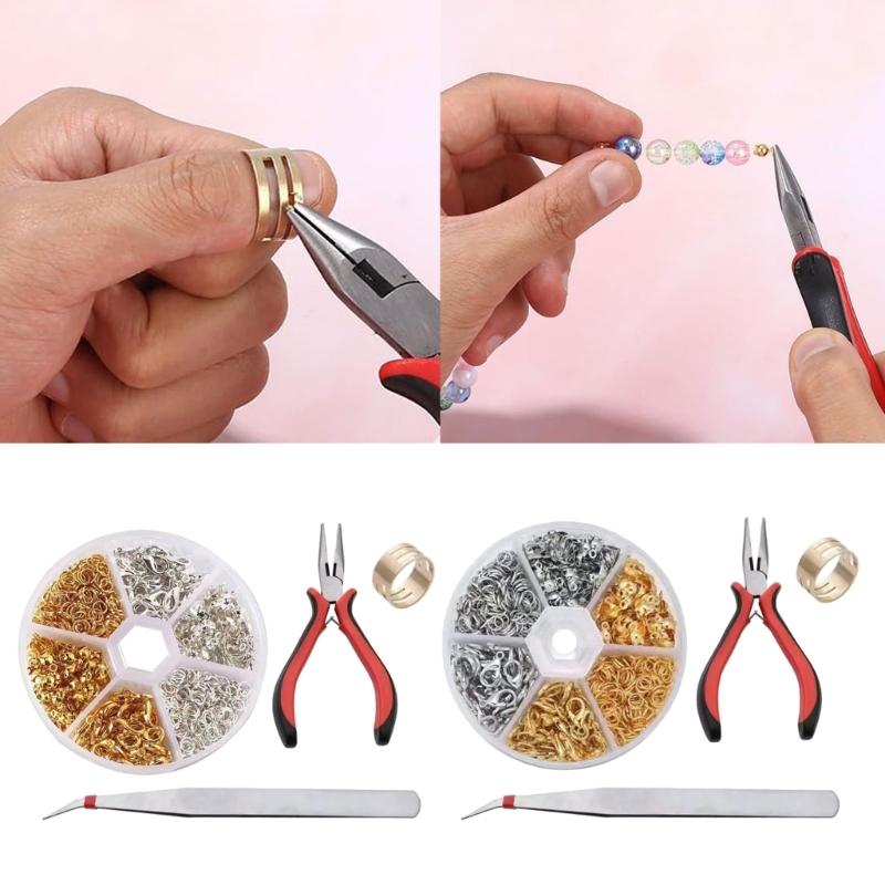 Jewelry Making Set with Pliers Complete Craft Kit for Bracelets and Necklaces Metal Jewellery Accessories for DIY Lover