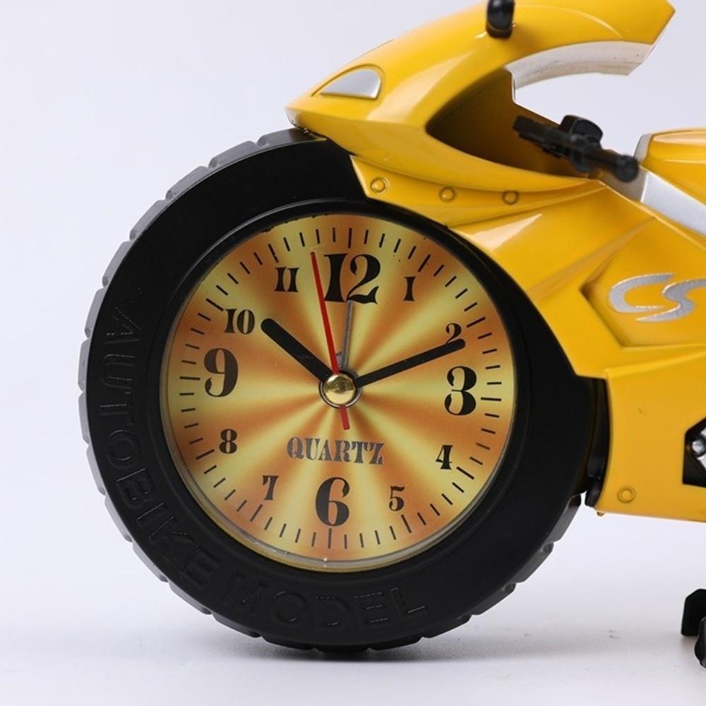 Cartoon Motorcycle Alarm Clock Silent Movement Plastic Bedhead Alarm Clock Drop-proof Mini Alarm Clock for Children