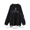 Autumn/Winter 2024 Gothic Ripped Pullover: Trendy Loose-Fit Retro Knitwear for Men & Women Couples