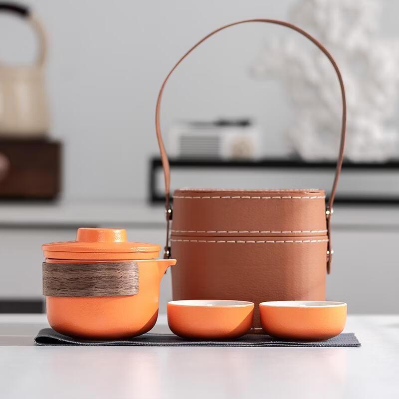 JINGRX Portable Ceramic Travel Tea Set