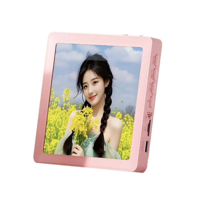 

Magnetic Bluetooth-compatible Photo Frame With Builts In Speaker And Card Slot For Wireless Music Playbacks And Easy Display Customization розовый