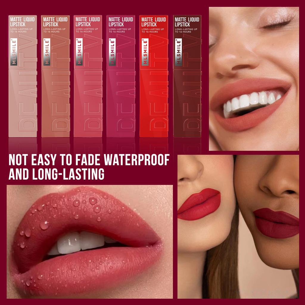 6 Colors Long-lasting Non-Fading Lip Gloss Liquid Lipstick Matte Finish