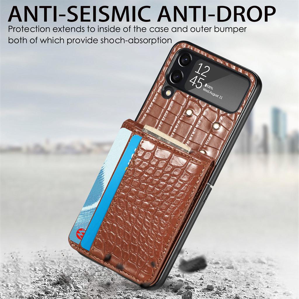 Anti -Shock Full Protection Leather Wallet Case For Samsung Galaxy Z Flip4 5g Flip 4 Zflip4 Card Holder Phone Accessories