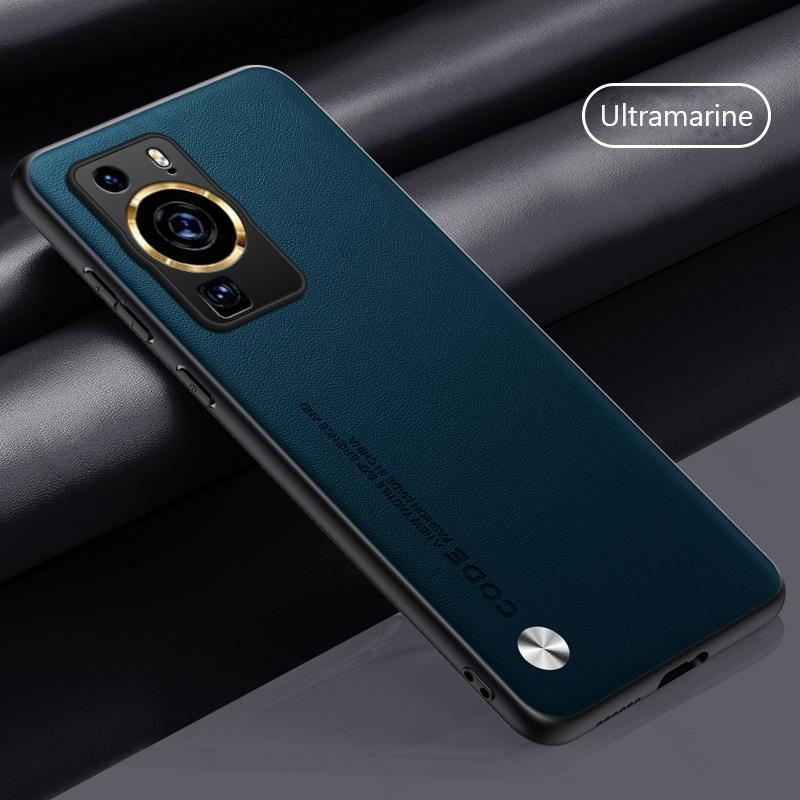 Hauwei P60 Pro 4G Case Premium Plain Leather Phone Cases For Huawei P60 P 60 Pro 4G MNA-LX9 6.67" Anti-Knock Protect Shell Cover