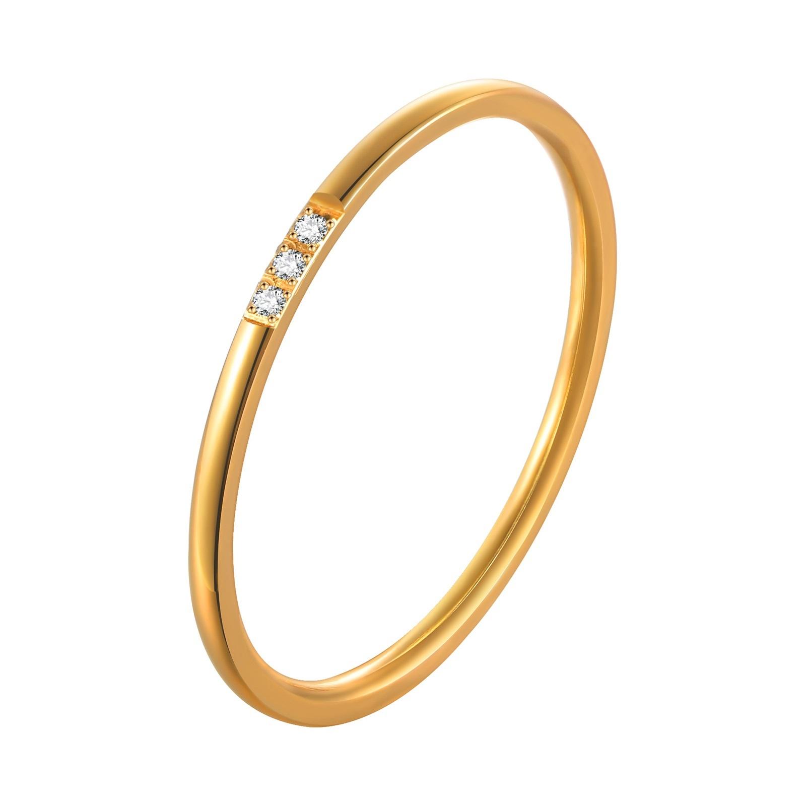 

1/3pcs Zircon Ring Thin Classic Dome Rings Stainless Steel Wedding Band for Women Stacking Rings Comfort Fit Domed Polished