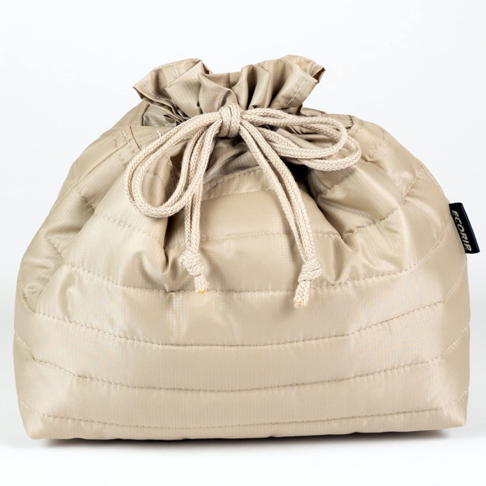 

padou Ecolip Cooler Drawstring Bag L Insulated Water Made of Recycled Fully Lunch Bento Made in Japan [Ecorip] (Beige) Bag, Repellent, Lightweight,