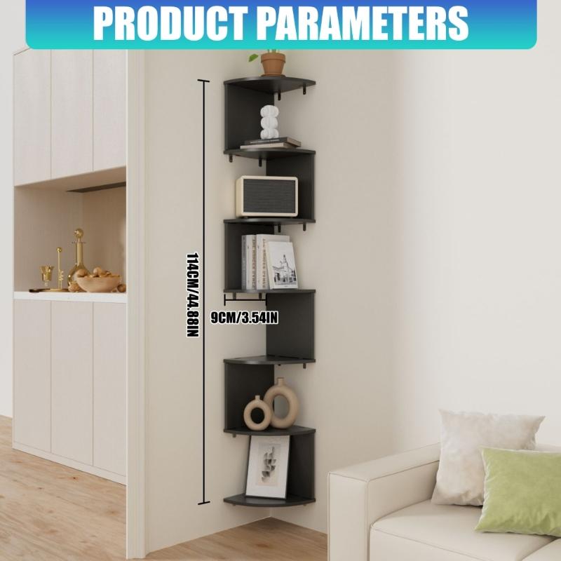 Space Saving 7 Layer Wall Mounted Corner Shelf Perfect For Home Office Display Storage And Arrangement