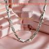 Collana Geometrica Rettangolare in Acciaio al Titanio Resistente al Colore, Lusso Leggero, da Donna