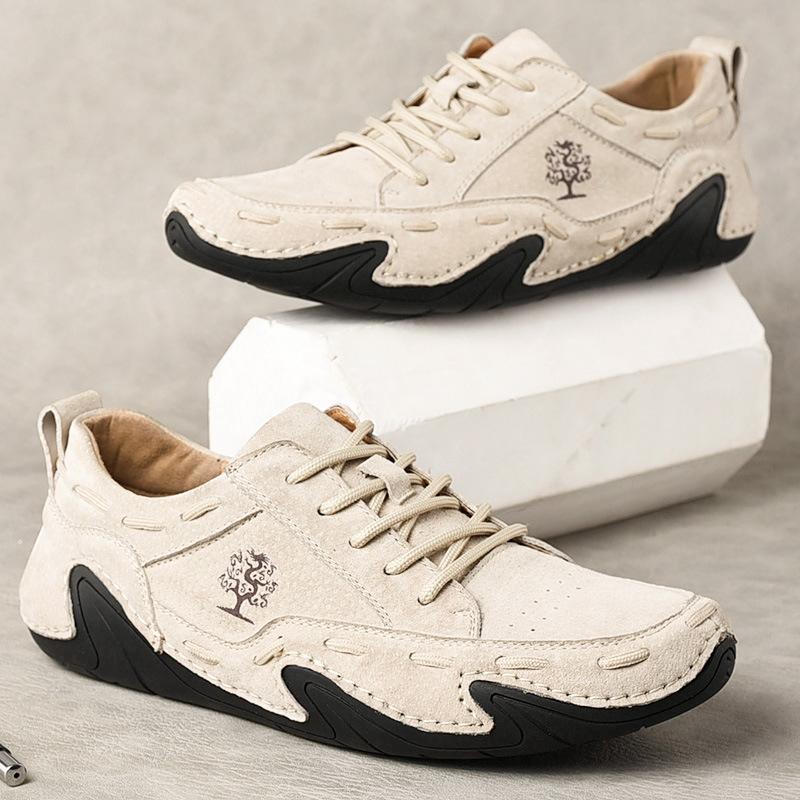 Spring and Autumn New Men's Casual Pig Eight Leather Soft and Fashion Large Size Men's Shoes Single