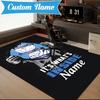 Custom Name Birmingham Football Neon Rug Game Carpet, Floor Mat for Bedroom Living Room Entryway Rug, Home Decor Idea Gift for Christmas birthday