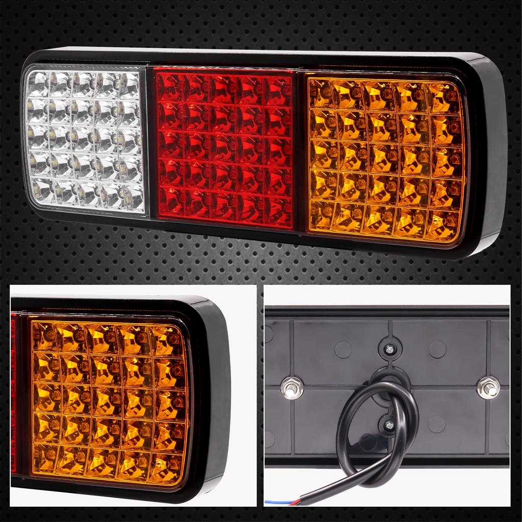 Ygmylandbb LED Truck Tail Lights for and 12V Integrated Turn and Reverse Universal 75 Vehicle Inspection and Set of 2 Trucks, Trailers, Boats, Brake,