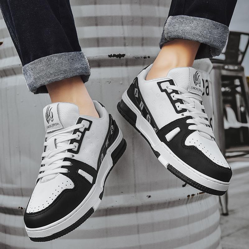 New Trendy Board Shoes American Trendy Shoes Couple Casual Travel Shoes Leather Surface Breathable White Shoes