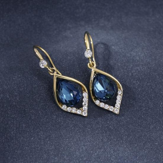 

1 пара женских висячих серег для выпускного вечера в форме капли из искусственного кристалла, роскошные винтажные полые из нержавеющей стали, легкие антиаллергенные украшения для ушей, ювелирные изделия