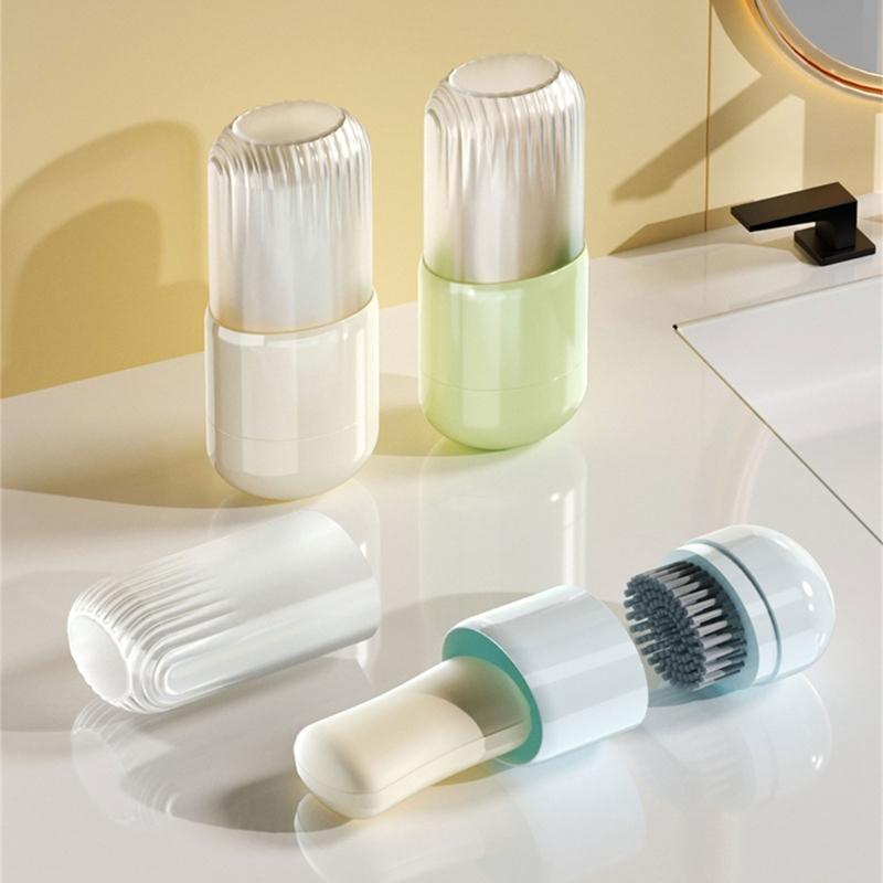 2 In 1 Soap Holder And Scrubber Travel Essential Waterproof Bathroom Organiser With Detachable Brush For Space Saving