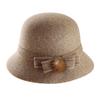 Autumn and winter women's high-end hats, middle-aged mother hats, top hats, woolen bows, basin hats, fashion hats, ladies