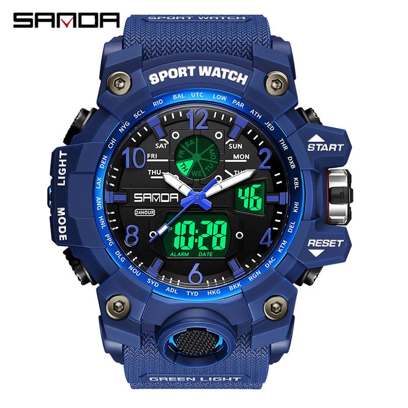 Sanda 3169 Multifunctional Youth Electronic Watch for Boys, Girls, Men & Women - Creative Wristwatch