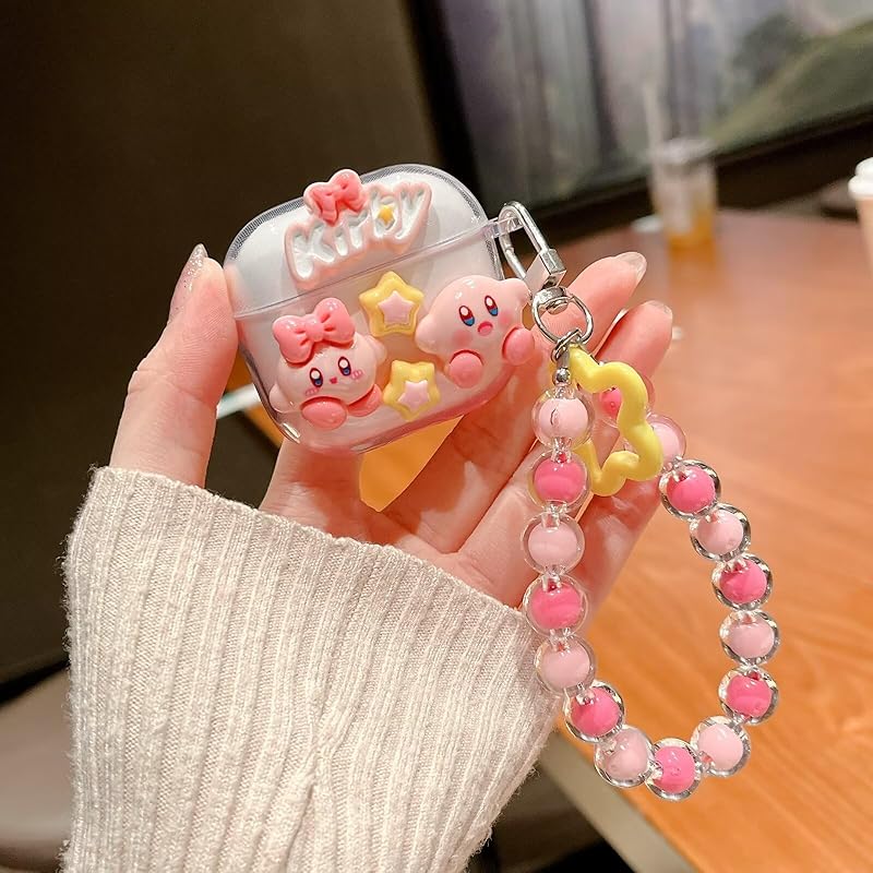 

Airpods 4 correspondence case clear, TanMay cute cute 3D floral pattern pendant bracelet with woman Popularity design thin silicone transparent air