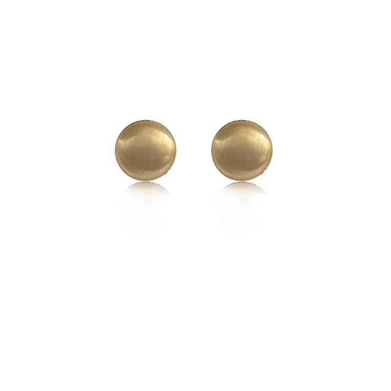 Round ear clips without ear piercings, niche design sense, retro brushed high-end earrings, women's fashion mosquito coil disc earrings.