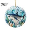 Marine Life Hanging Ornaments Ocean Theme Pearl Art Ornament, 2D Flat Acrylic Coastal Unique Gifts for Lovers Sea Suncatcher, Beaded Pattern