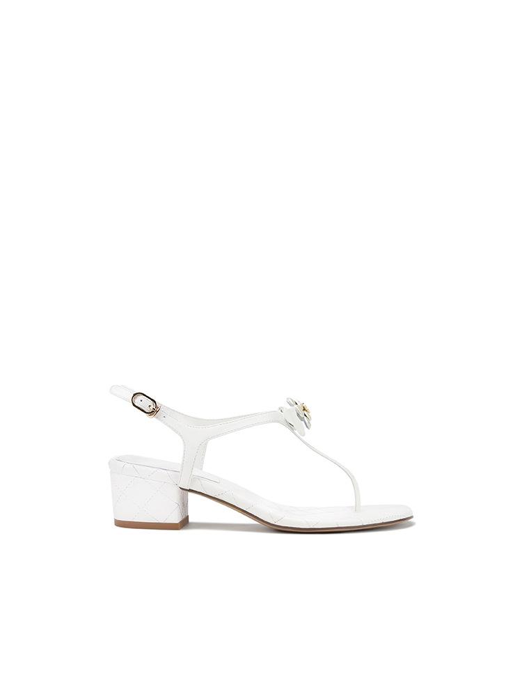 Yuanlitong Summer New High-heeled Sandals Women Wear Versatile High-end Camellia Flat Sandals Women's Fashion