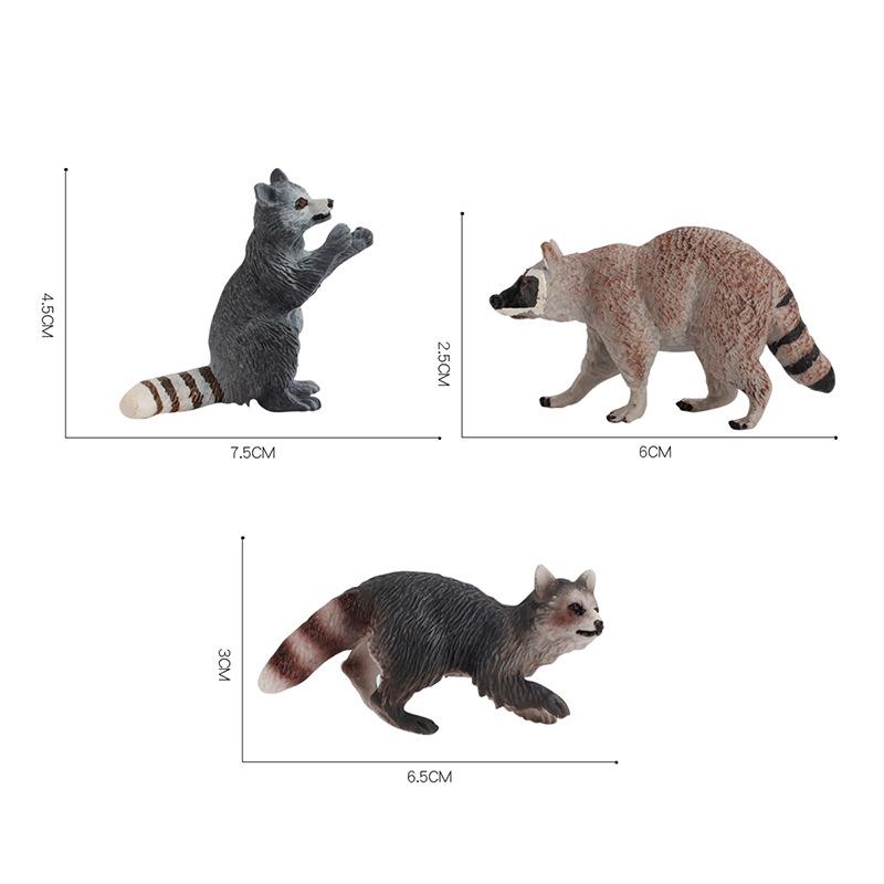 Simulated Animal Model Raccoon Mini Mammal Static Ornament Children'S Science And Education Cognitive Figure Toy