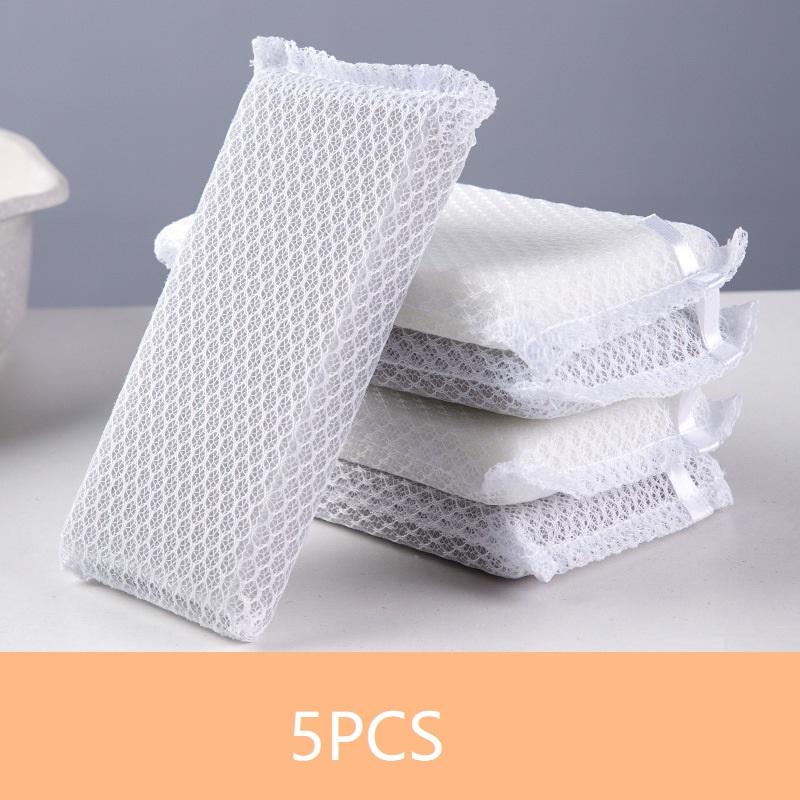 5/10 Pcs Dish Sponge Non Stick Scouring Pad Cleaning Supplies Resilient Net Foaming Easily For Pan Bowl Sponges Scouring