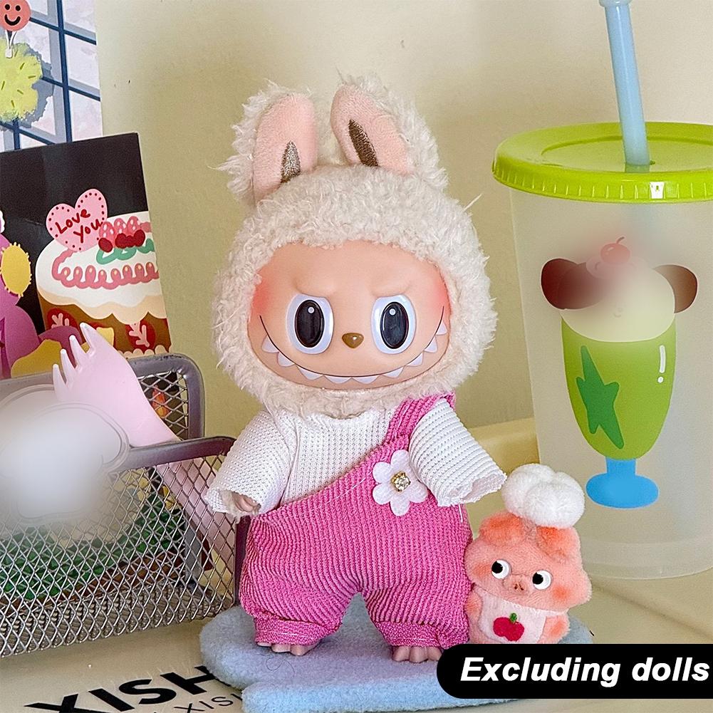 For 17cm Labubu Doll Clothes Fashion Clothes Dress Doll Clothes Color Match Overalls Dolls Accessories Cute Decoration Little Clothes