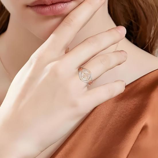 Women Finger Ring Witch Knot Design Two-tone Ring Women Spiritual Comfort Negative Energy Protective