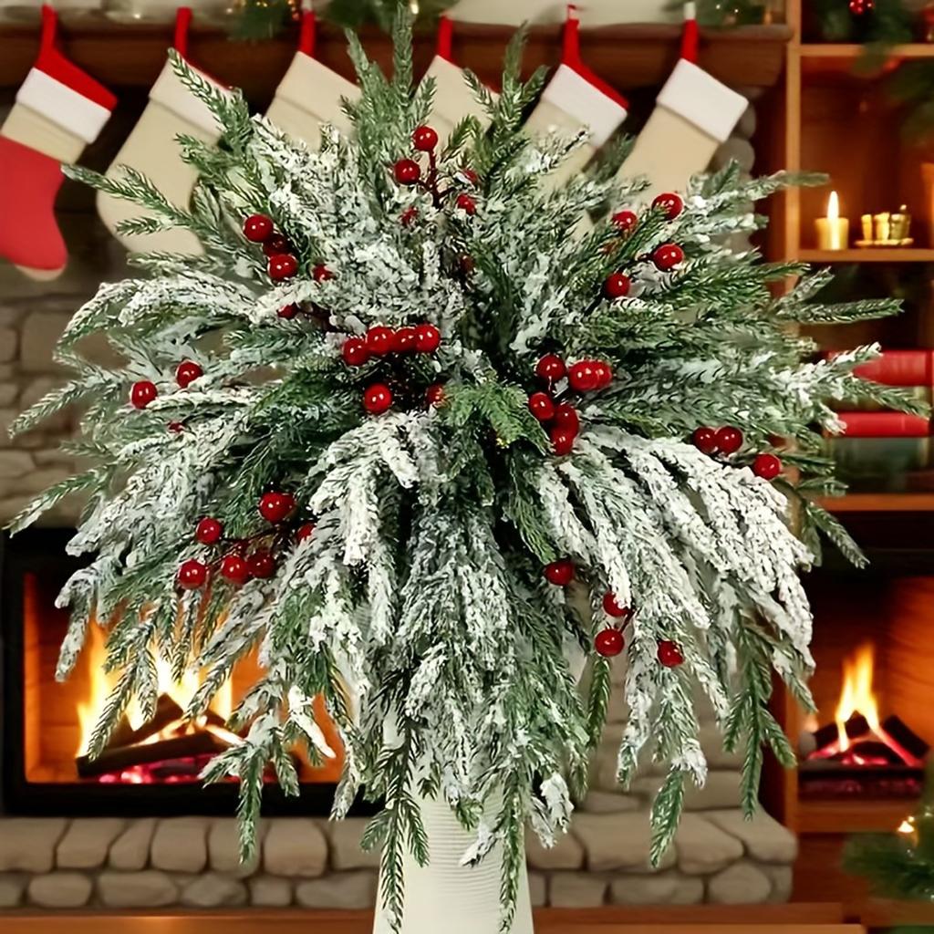 Faux Branch Christmas Wreath Garland for Holiday Home Decor