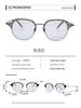 Unisex Full Frame Pure Titanium Eyeglasses with Acetate Oval Eyebrow Line