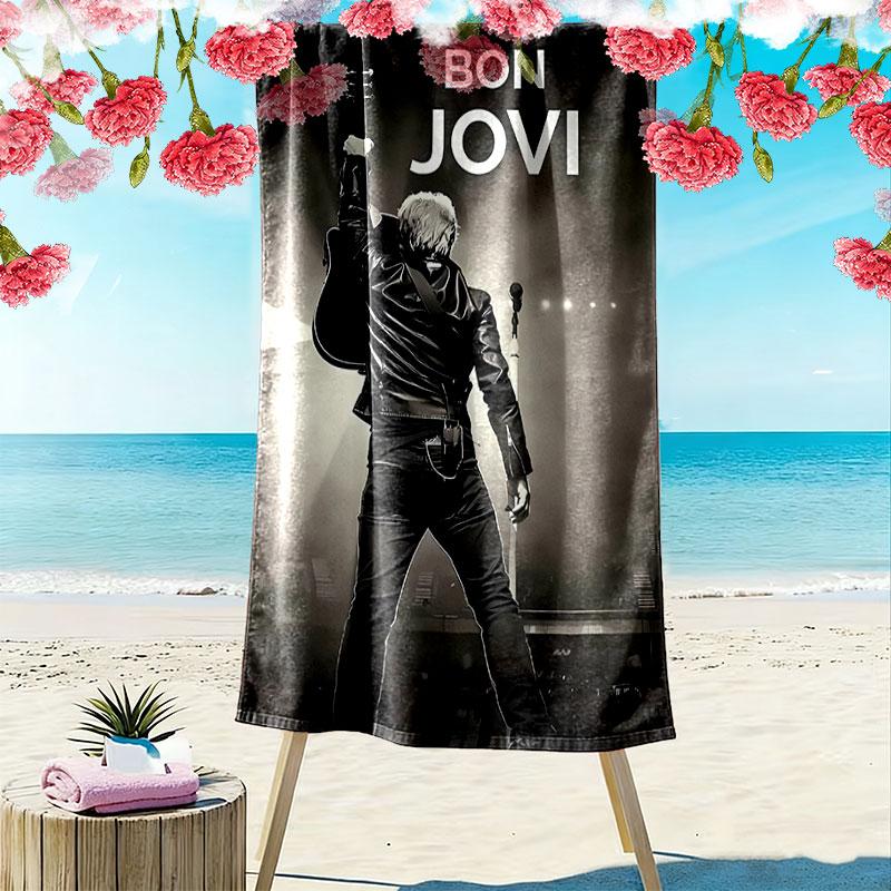 John Francis Bongiovi Jr Druck Strandtuch, Großes Weiches Schnelltrocknendes Handtuch für Strand Camping Schwimmen