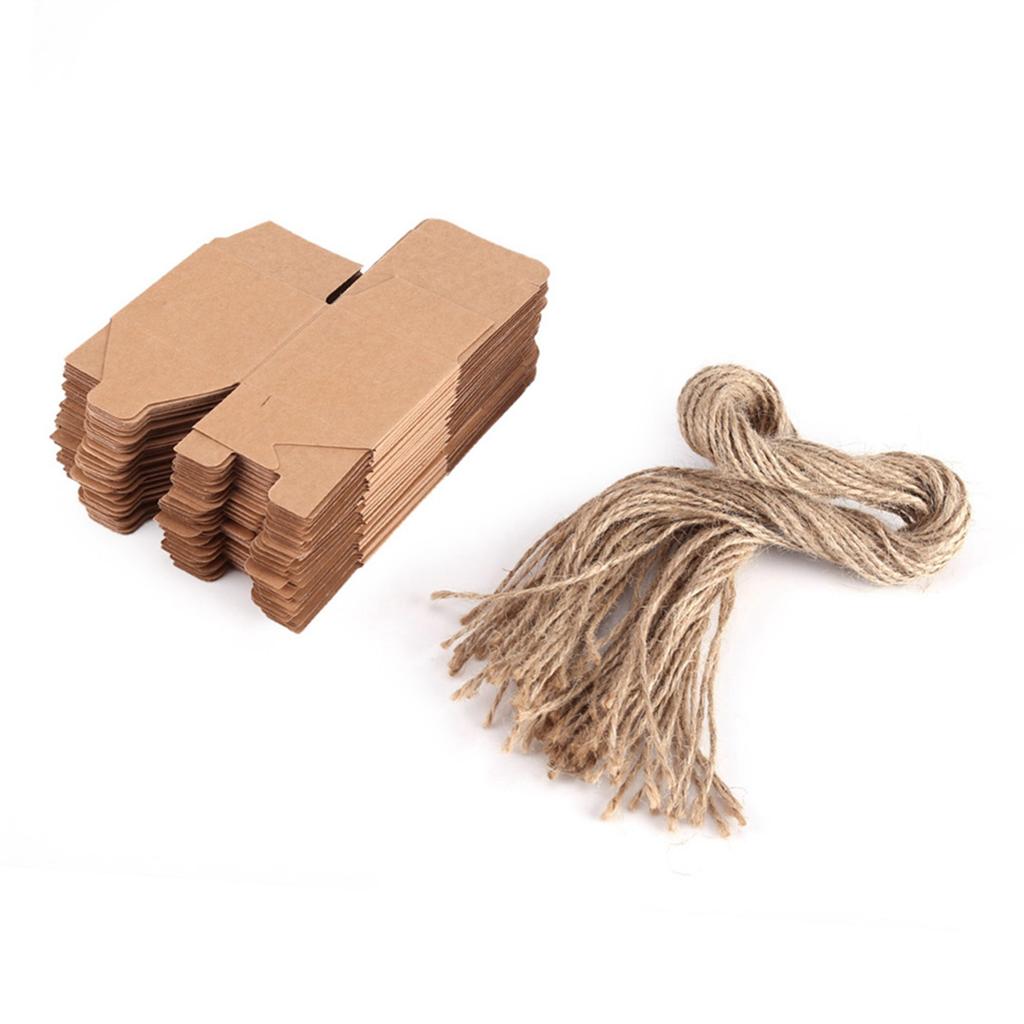 50PCS Brown Kraft Paper Square Wedding Favor Candy Chocolate Gift Party Supply Boxes