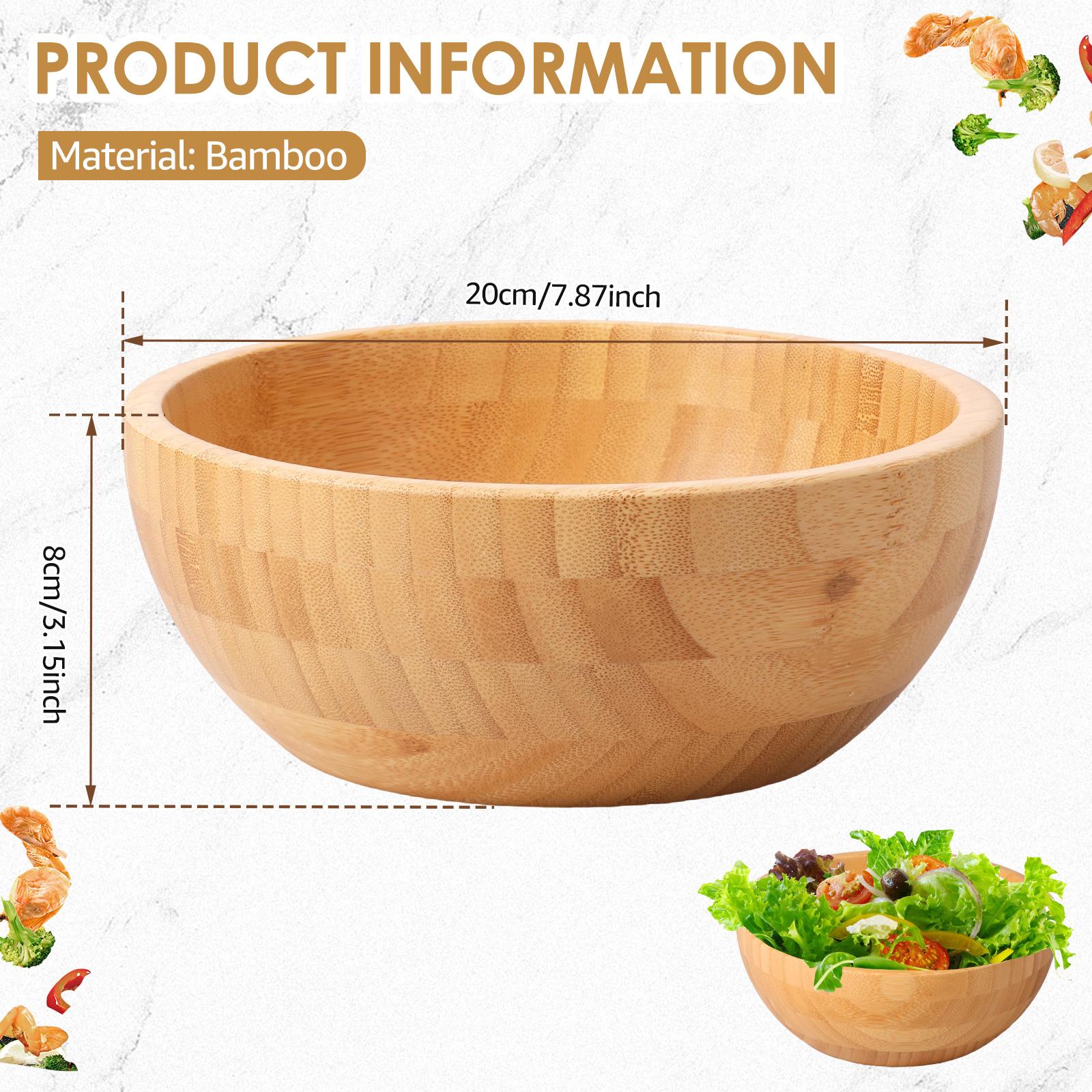 

Bamboo Fruit Salad Bowl Japanese Style Rice Bowl Large Capacity Ramadan Tableware Cooking Kitchen Utensils Bamboo Soup Bowls
