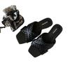 Grape Mother Same Holiday Style Woven Cross Belt Low Heel Cool Slippers Women's Minimalist Style Square Head Versatile Flat Bottom Slippers